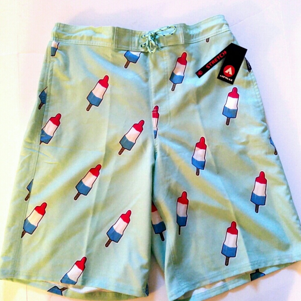 💎NWT Airwalk Mint Popsicle Swim Trunks